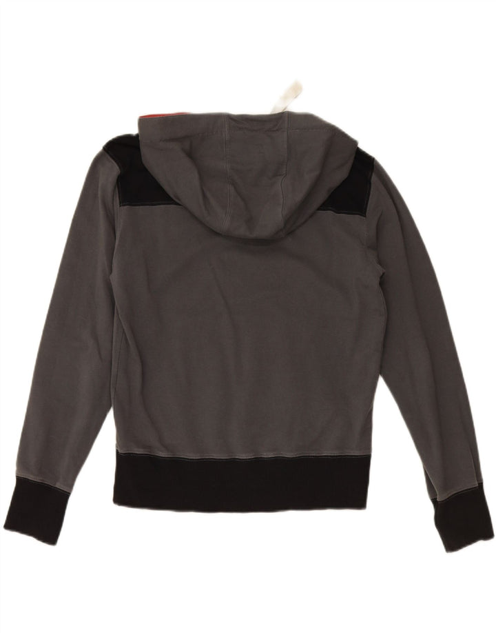 AUSTRALIAN L'ALPINA Womens Hoodie Jumper IT 46 Large Grey Colourblock Vintage AUSTRALIAN L'ALPINA and Second-Hand AUSTRALIAN L'ALPINA from Messina Hembry 