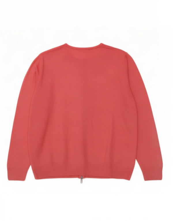 Suéter cardigã feminino Marks & Spencer Reino Unido 14 grande acrílico rosa