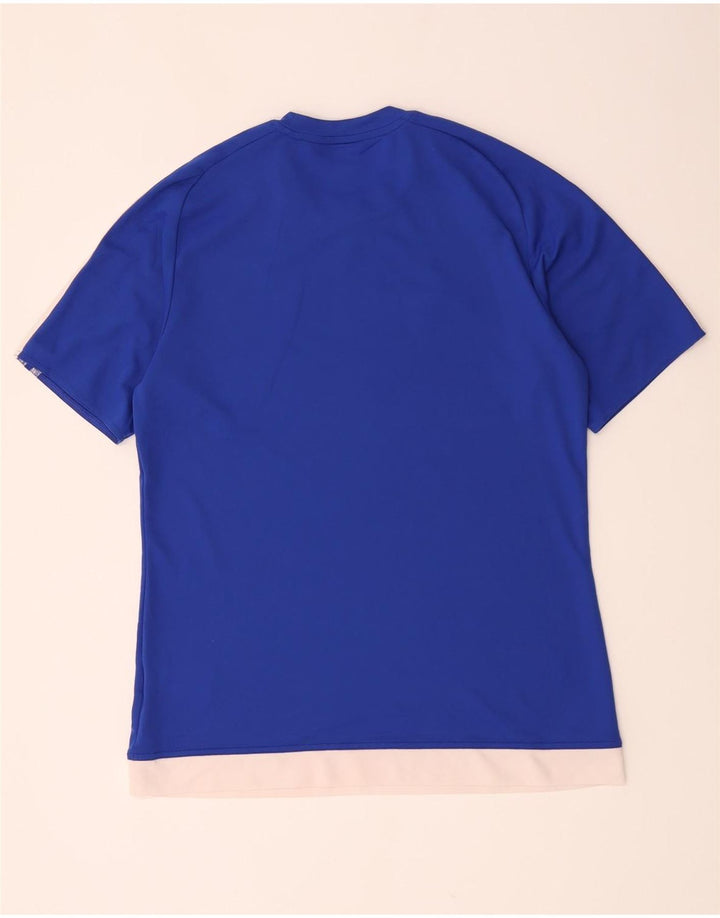 Adidas Mens Climalite Camiseta Top Médio Azul Poliéster