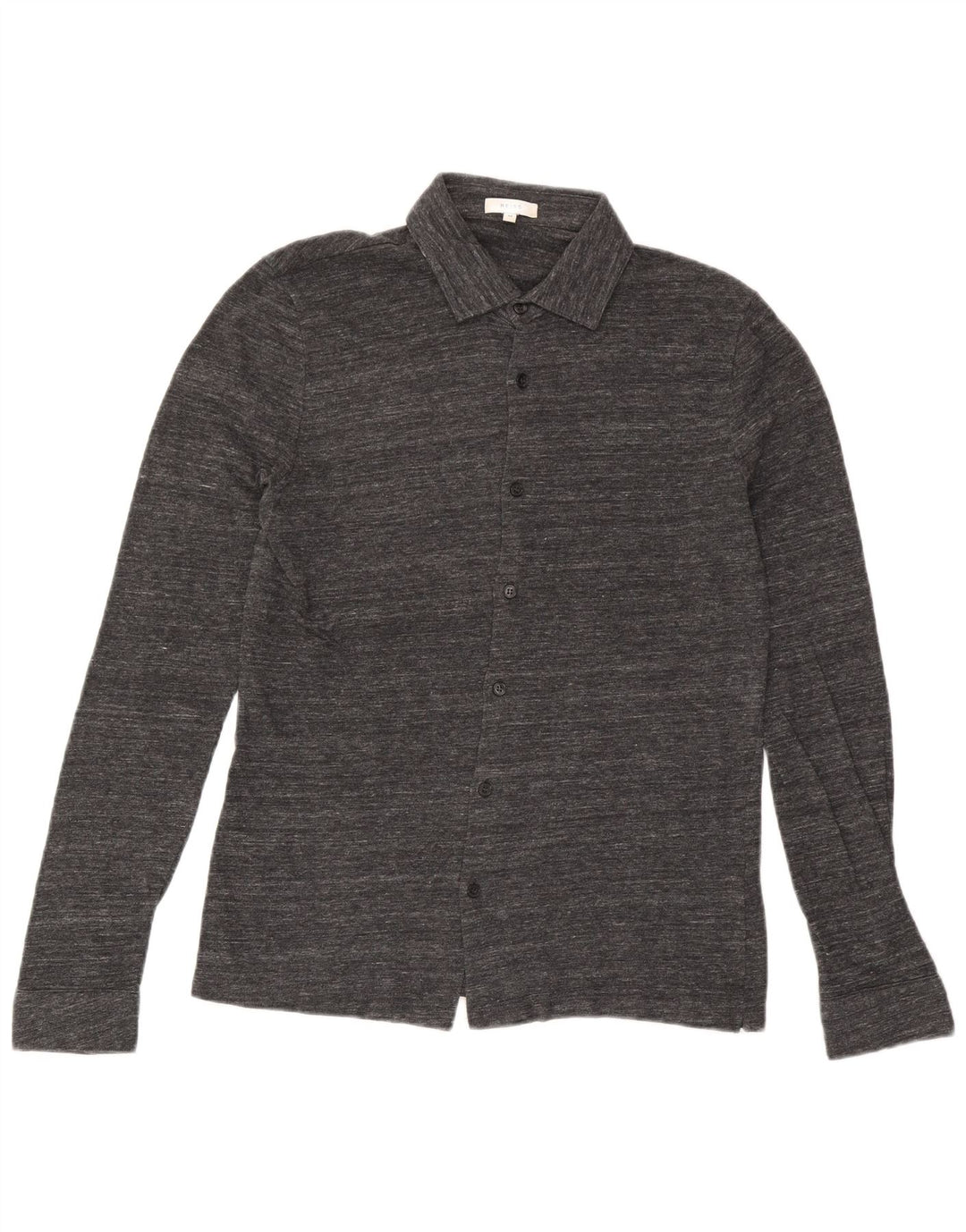 Camisa masculina Reiss algodão manchado cinza médio