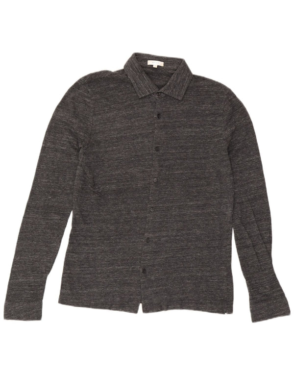 Camisa masculina Reiss algodão manchado cinza médio