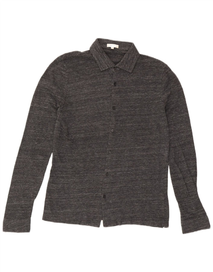 Camisa masculina Reiss algodão manchado cinza médio