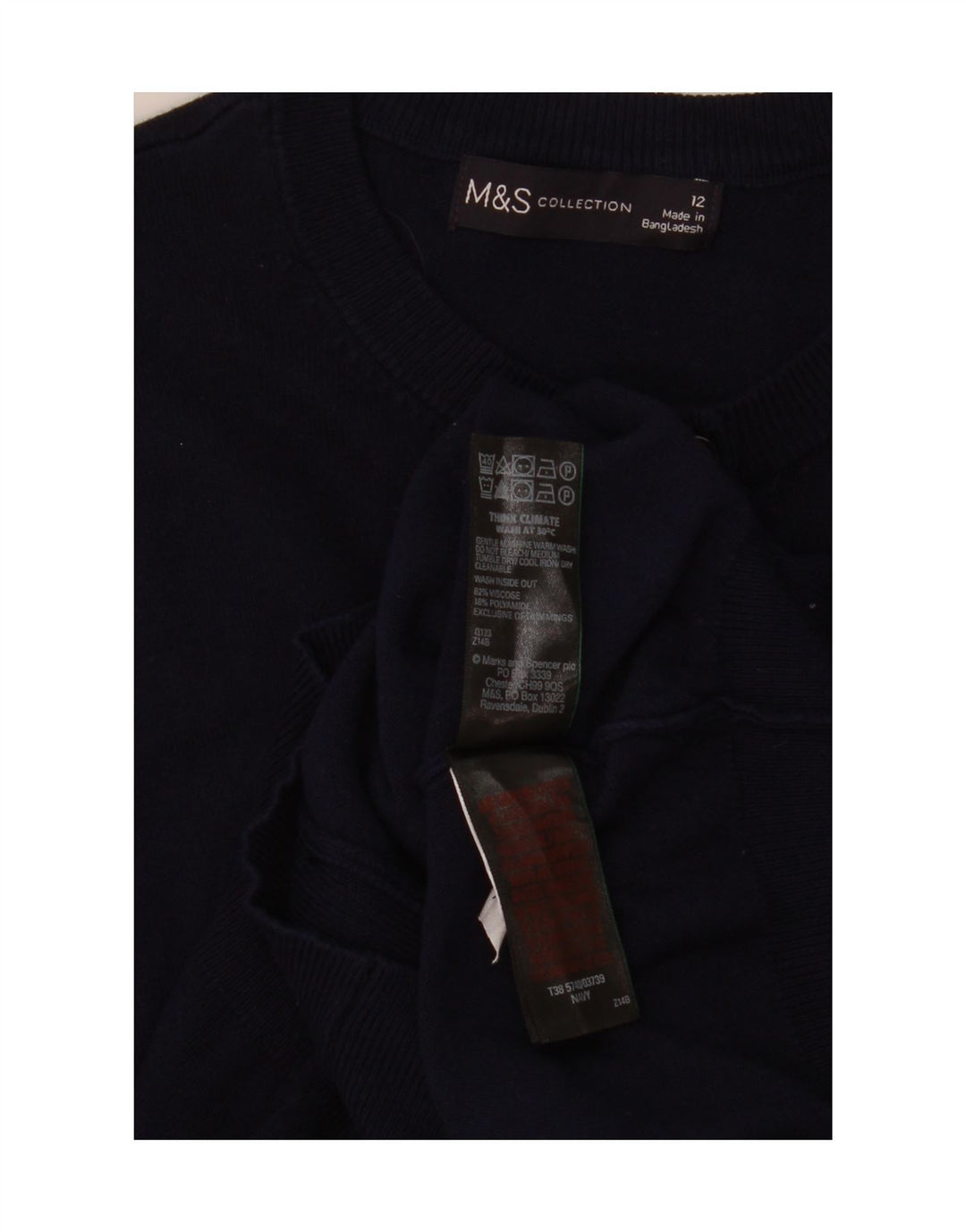 Suéter cardigã feminino Marks & Spencer UK 12 viscose azul marinho médio