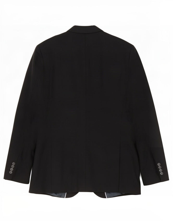 Jaqueta blazer masculina de 2 botões Marks & Spencer Reino Unido 38 lã preta média