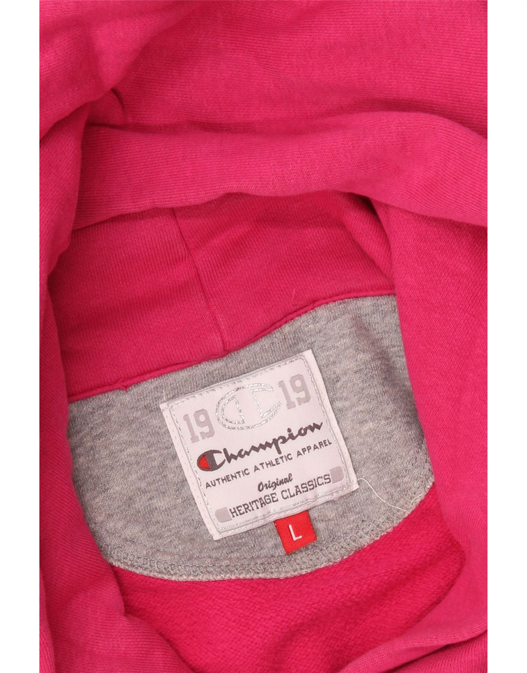 CHAMPION Suéter com capuz gráfico feminino Heritage Classics Reino Unido 16 grande rosa