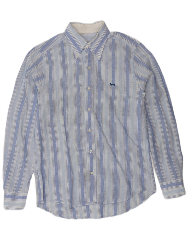 Camisa masculina Harmont & Blaine grande linho listrado azul