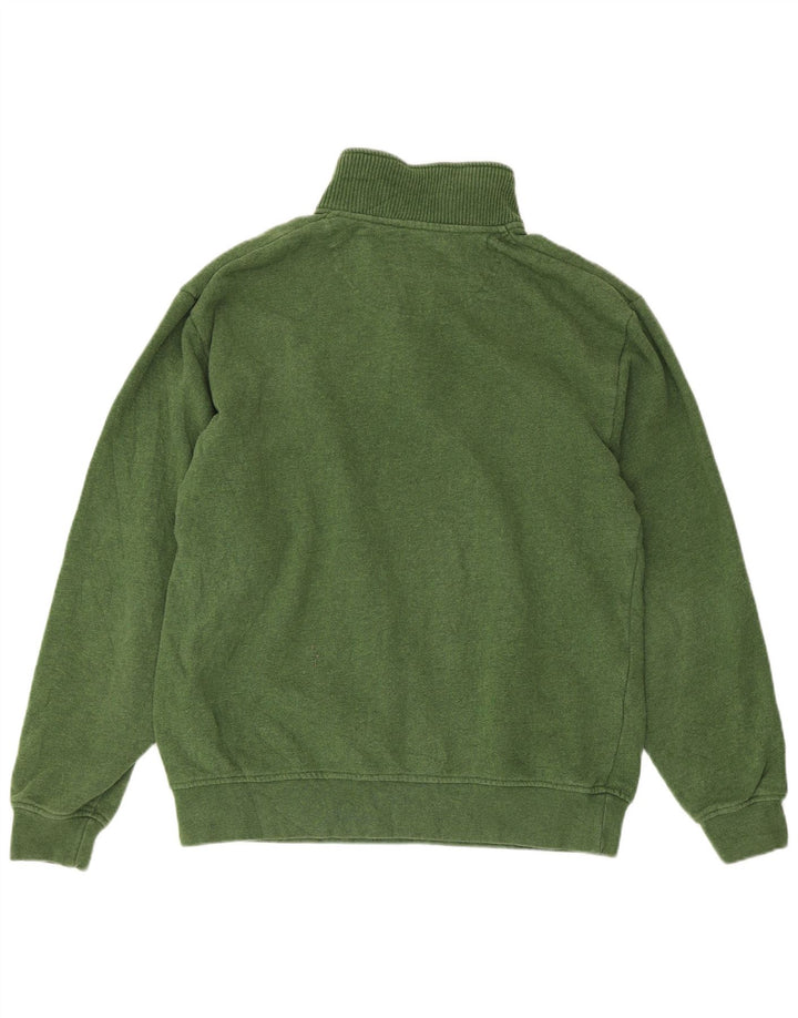 Suéter masculino Orvis com zíper 1/4 de ajuste regular, moletom verde médio de algodão