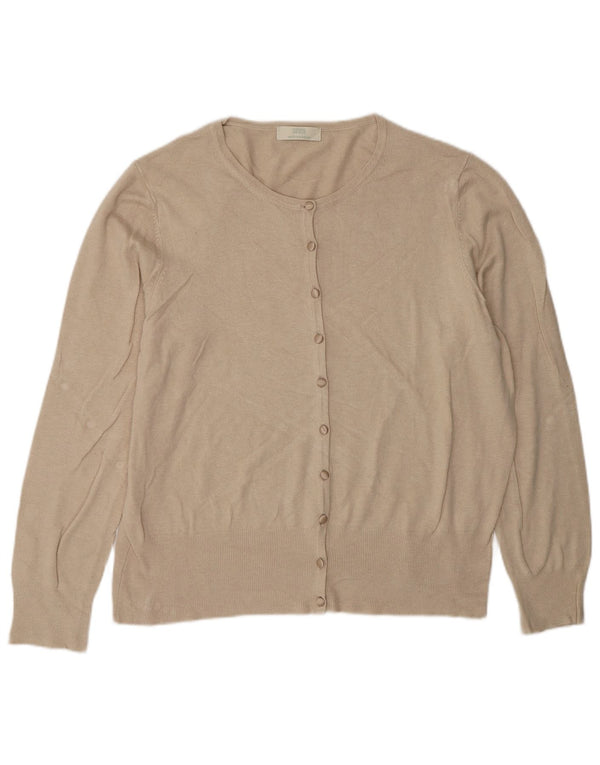 Suéter cardigã feminino Marks & Spencer Reino Unido 20 2XL viscose bege