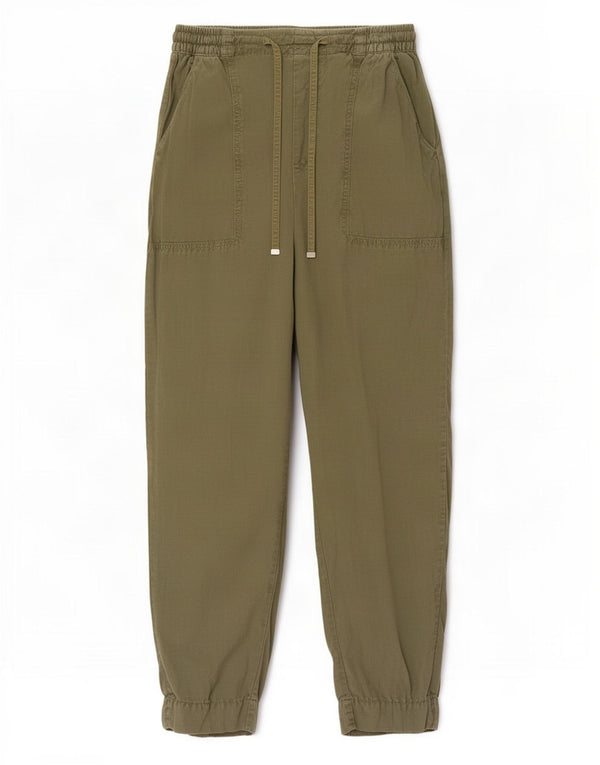 Zara Calça jogger feminina casual XS W24 L25 cáqui Lyocell