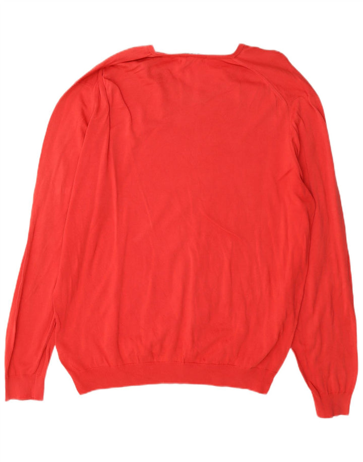 Suéter masculino Massimo Dutti com decote em V grande vermelho