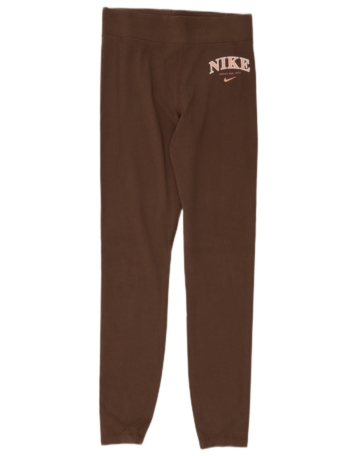 Leggings NIKE feminino gráfico UK 10 pequeno cinza algodão