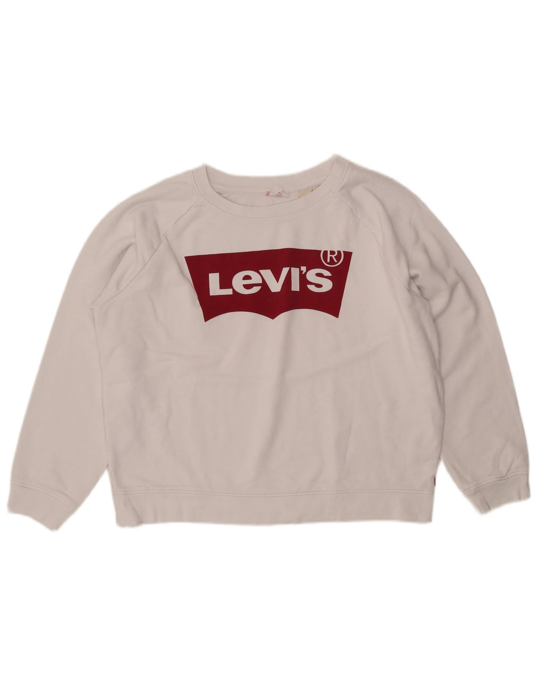 Moletom feminino oversized gráfico LEVI'S Reino Unido 16 grande algodão branco