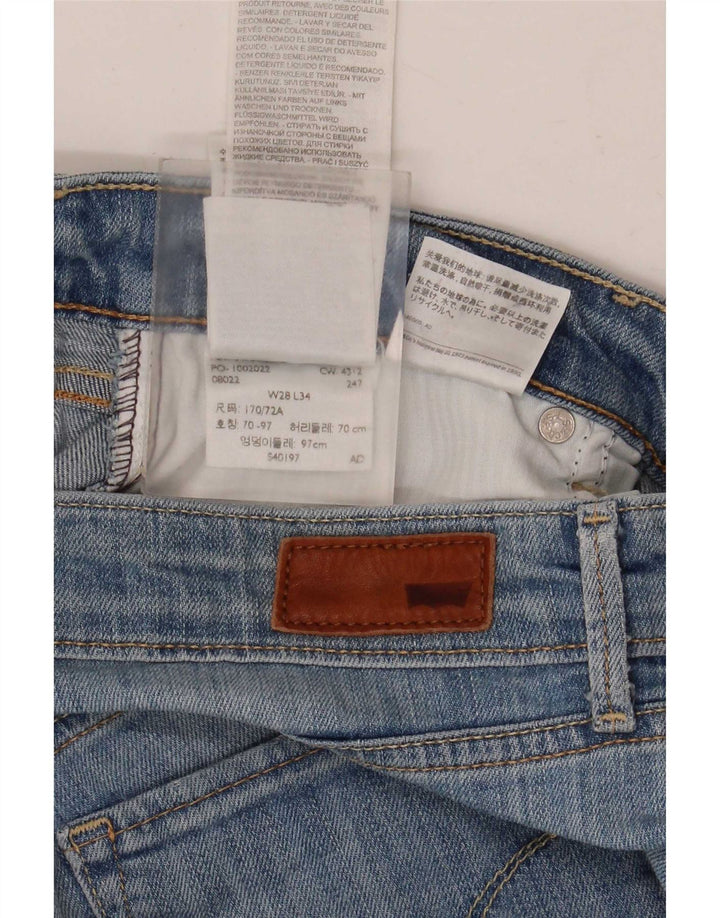 Jeans retos femininos Levi's W28 L28 algodão azul