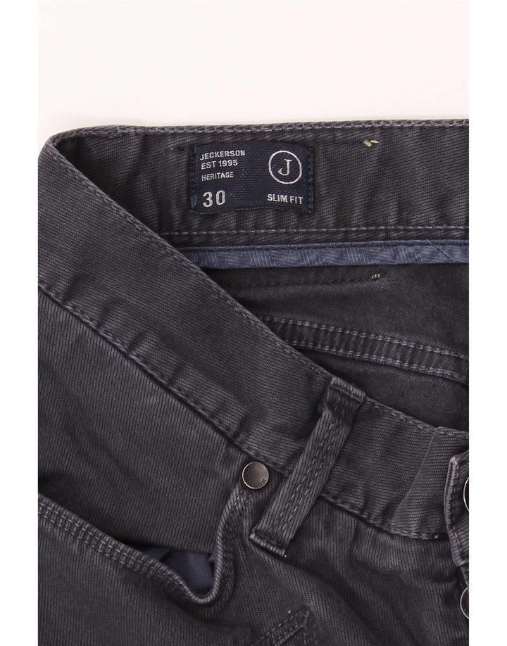 Jeans masculinos Jeckerson Slim W30 L31 algodão cinza