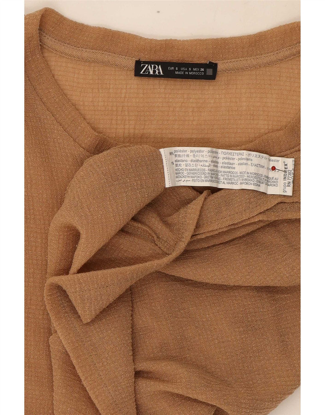 Blusa feminina Zara cropped sem mangas oversized Reino Unido 10 pequena bege