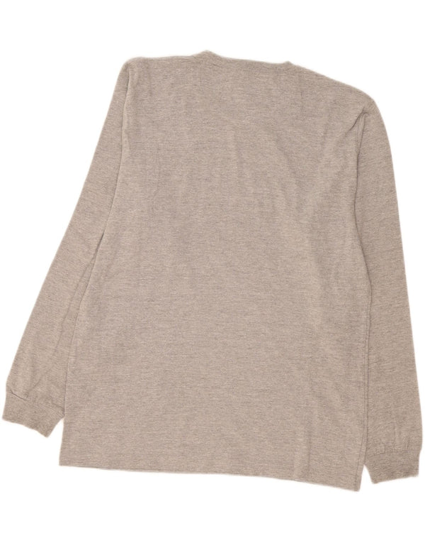 Camiseta masculina Champion de manga comprida grande algodão manchado cinza