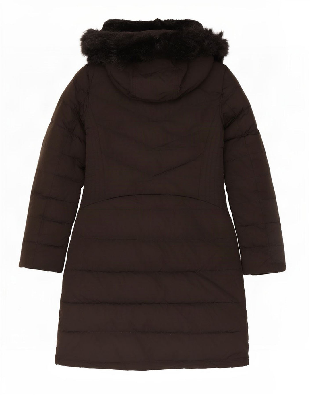 Casaco acolchoado com capuz feminino Zara UK 12 poliéster preto médio