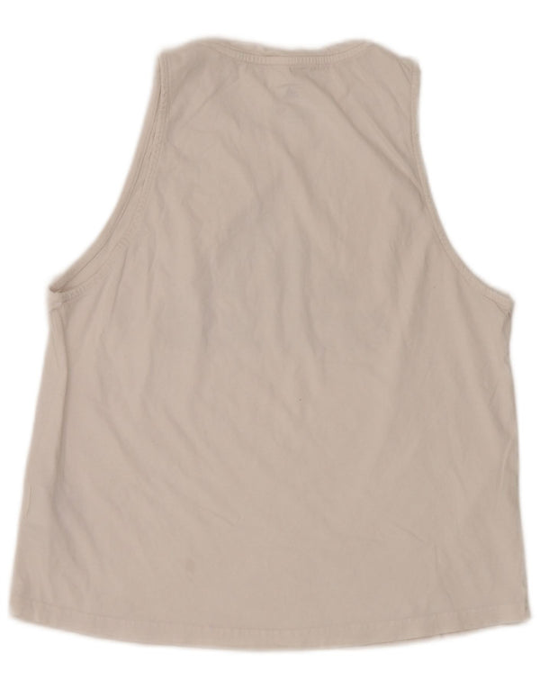 Adidas Womens Graphic Vest Top UK 12/14 Médio Algodão Branco