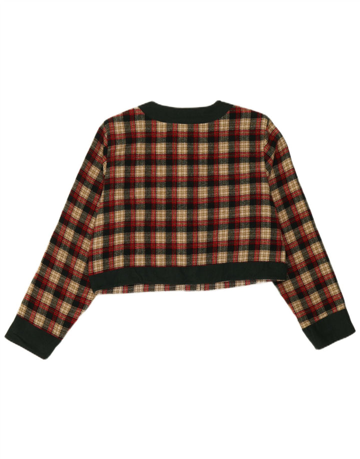 Jaqueta blazer feminina Enara Camice com 5 botões e xadrez vermelho médio UK 14
