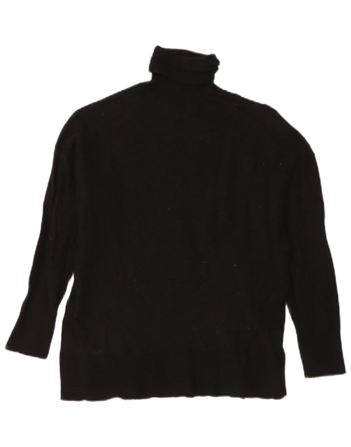 Suéter feminino Massimo Dutti com gola redonda Reino Unido 14 lã preta média