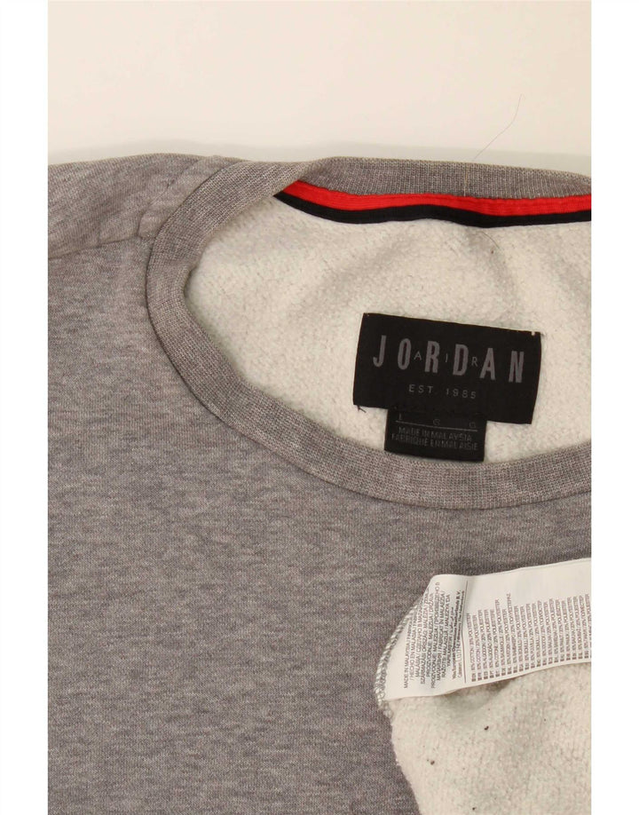 Jordan moletom gráfico masculino jumper grande cinza colorblock algodão