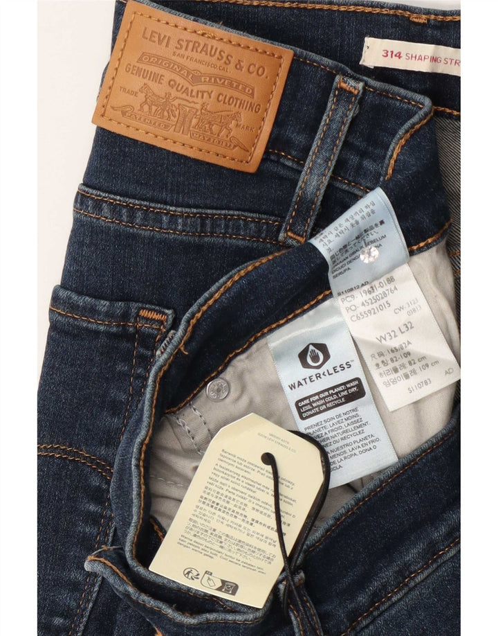 Calça jeans feminina Levi's 314 Shaping Straight W32 L32 azul marinho algodão