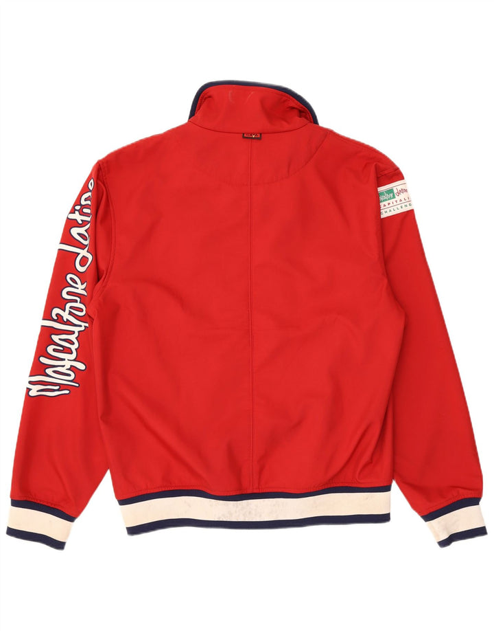 Kappa Mens Graphic Tracksuit Top Jacket Médio Vermelho Colorblock Poliéster