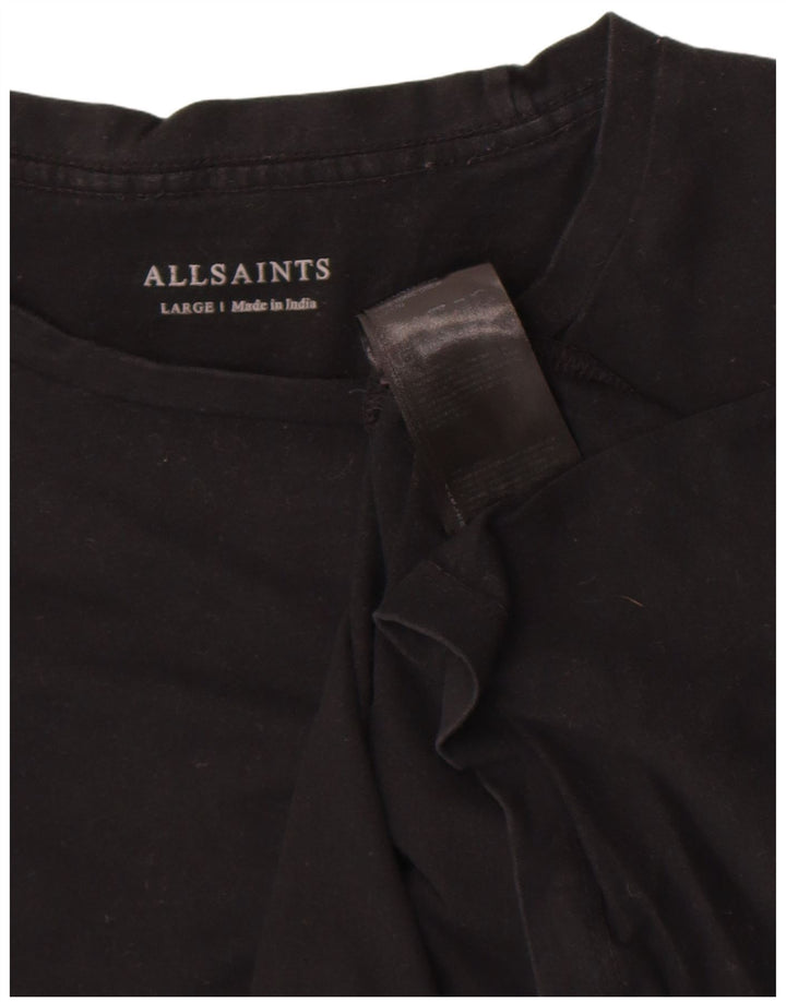 Camiseta masculina All Saints Top grande de algodão preto