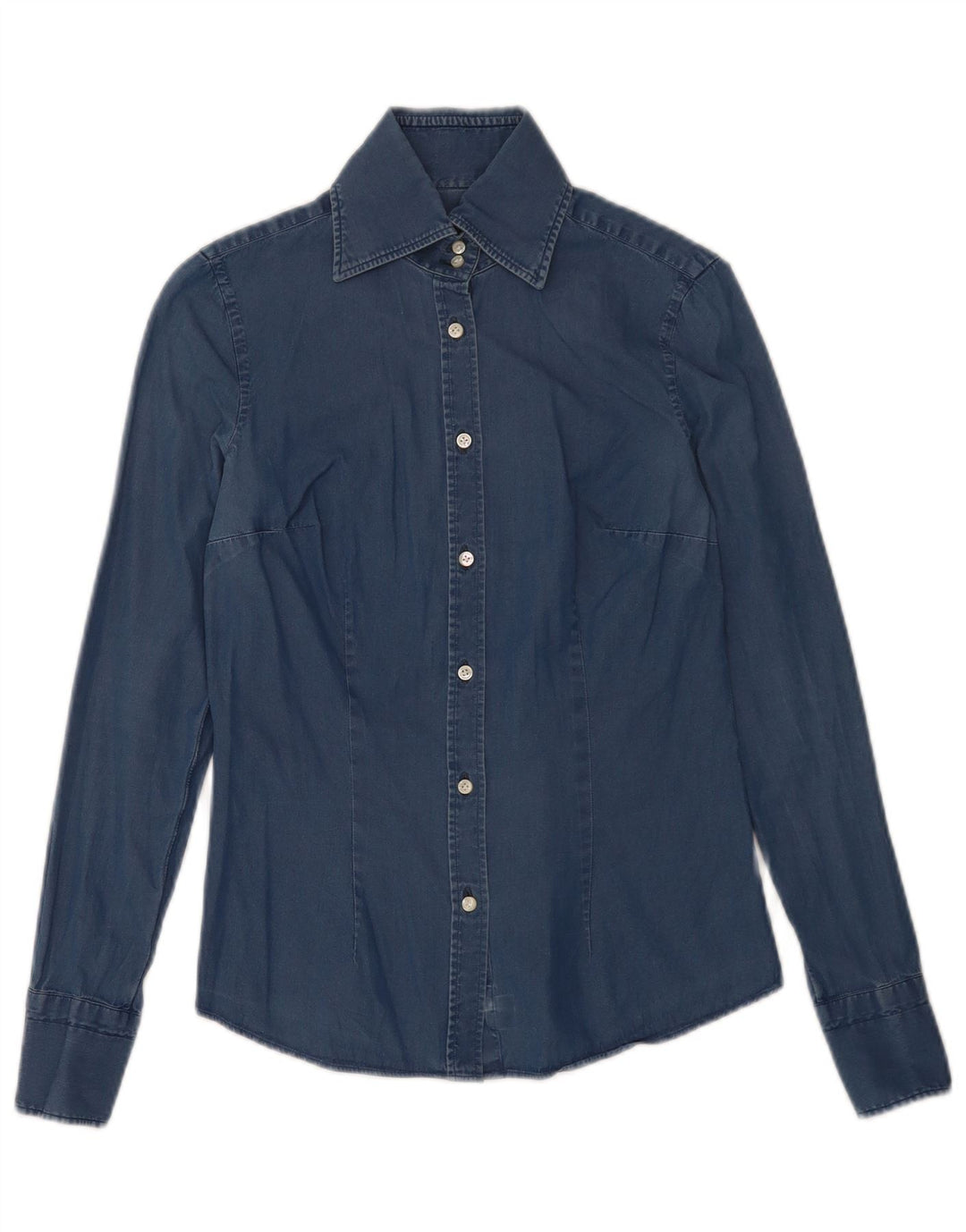 Camisa jeans feminina Barba IT 42 algodão azul médio