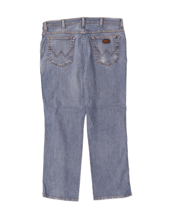 Wrangler Masculino Texas Stretch Straight Jeans W36 L30 Azul Algodão