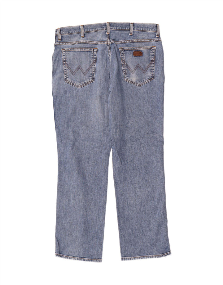 Wrangler Masculino Texas Stretch Straight Jeans W36 L30 Azul Algodão