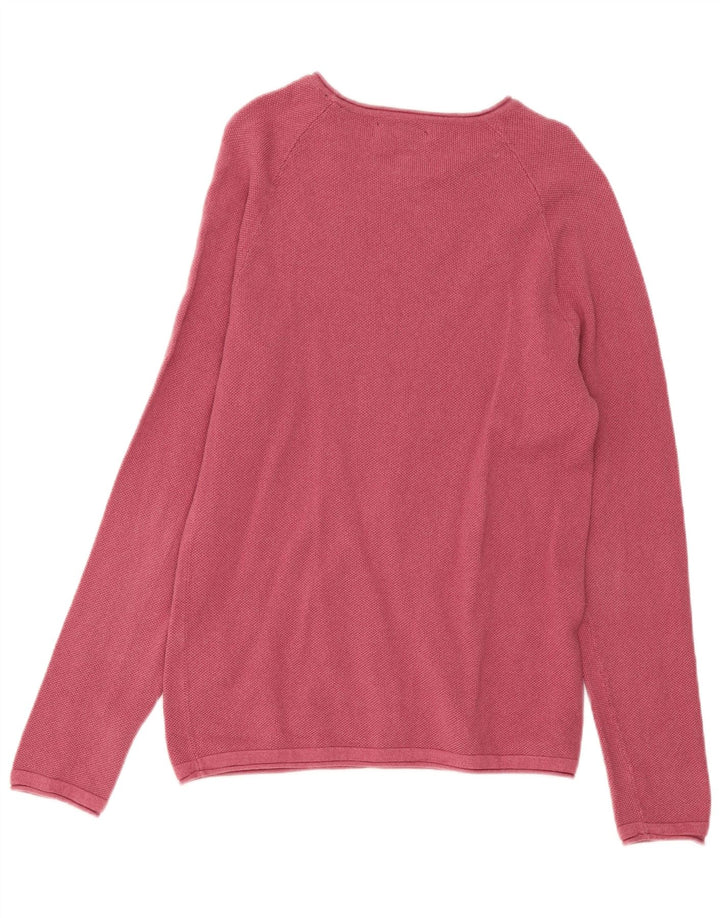 Suéter masculino Jack & Jones com gola canoa de algodão rosa médio