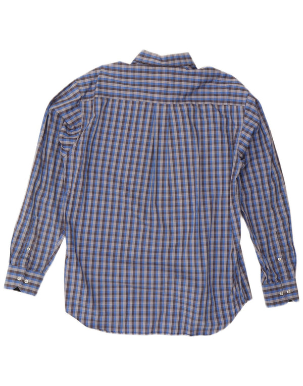 Camisa masculina Adidas tamanho 41 algodão xadrez azul médio