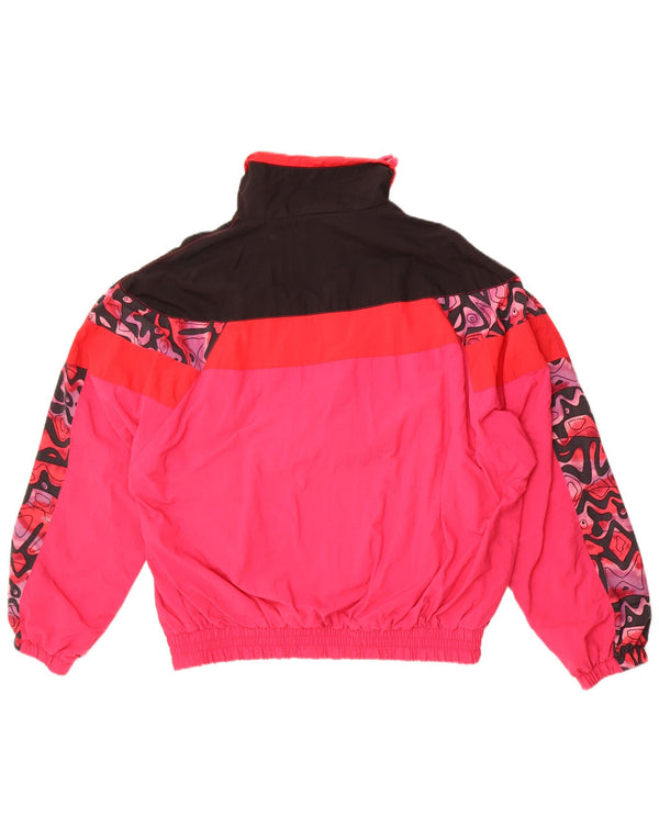 Shamp Mens Tracksuit Top Jacket IT 48/50 Medium Pink Colourblock Polyamide