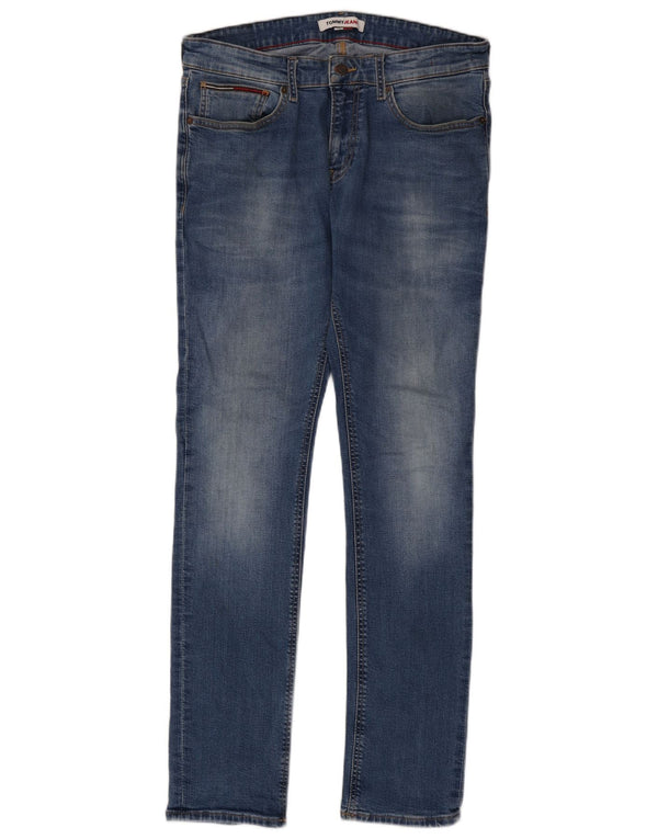 Tommy Hilfiger Mens Slim Jeans W34 L34 Azul Algodão