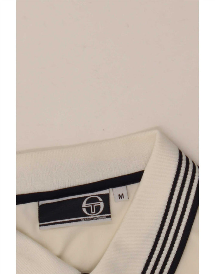 Camisa polo masculina Sergio Tacchini médio branco colorblock