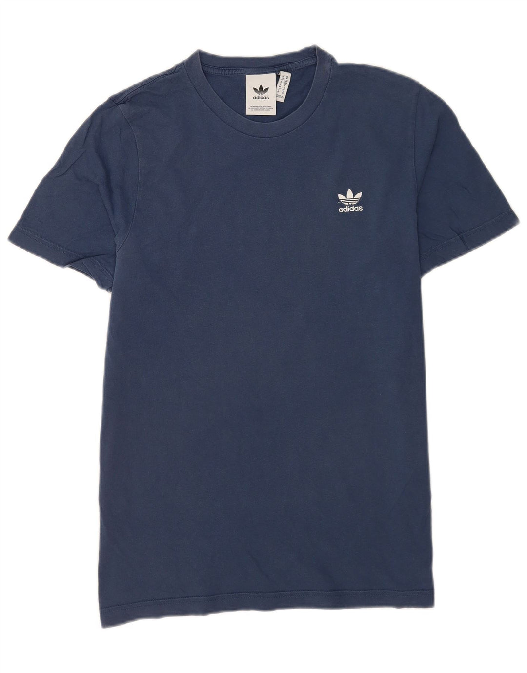 Adidas Mens Camiseta Top Médio Algodão Azul Marinho