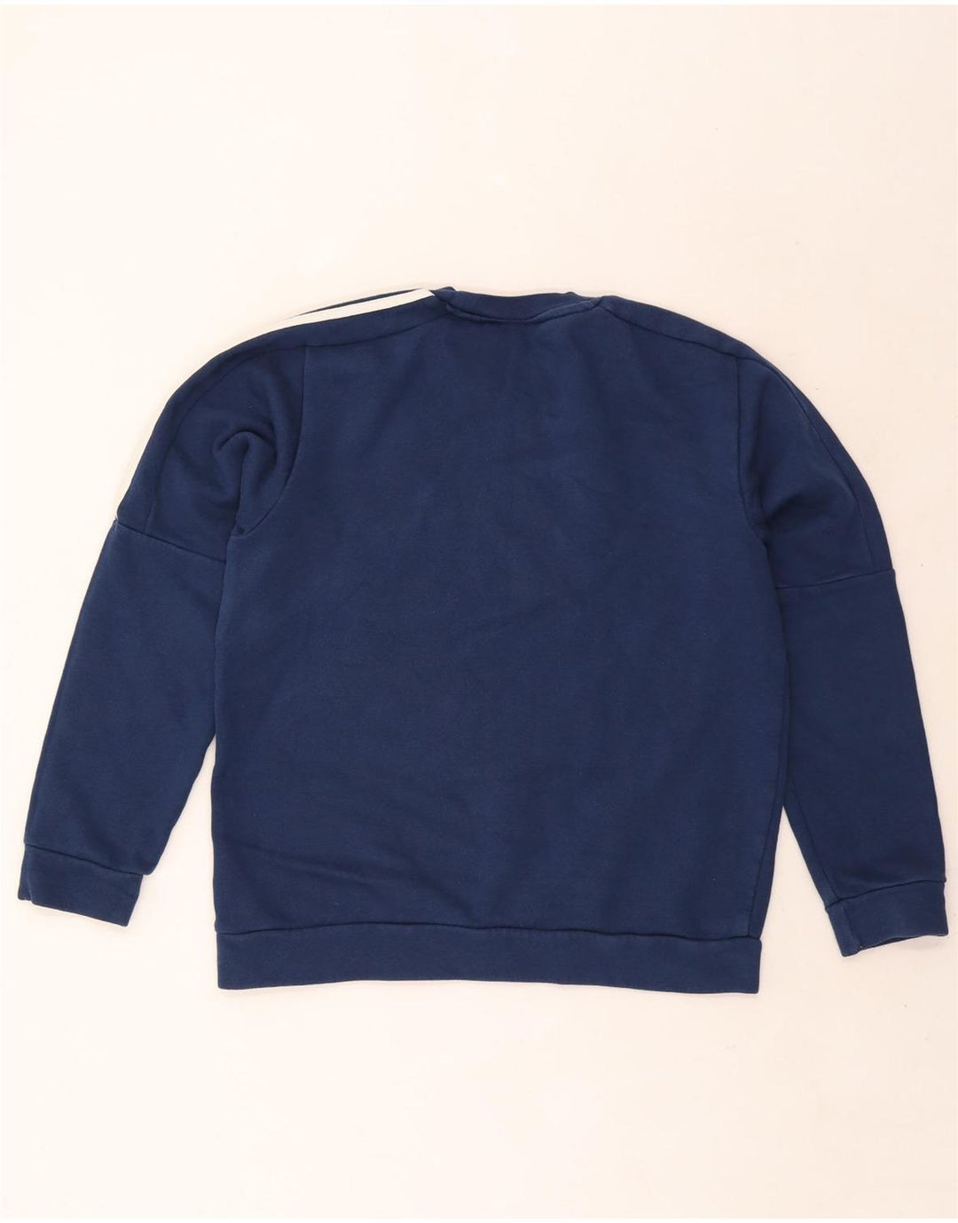 Adidas Mens Moletom Jumper Pequeno Algodão Azul Marinho