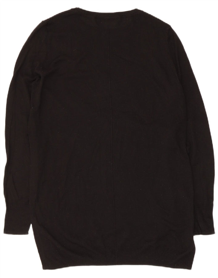 Suéter feminino Zara com gola canoa e viscose preta média Reino Unido 12