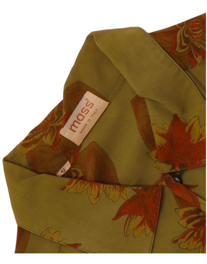 Camisa masculina de manga curta Mass tamanho 43 grande verde floral