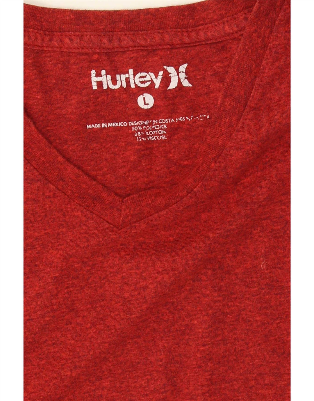Camiseta masculina Hurley grande poliéster manchado vermelho