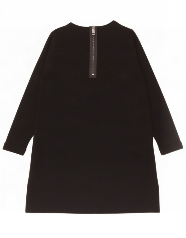 Zara Vestido feminino manga comprida shift 8-9 anos viscose preta