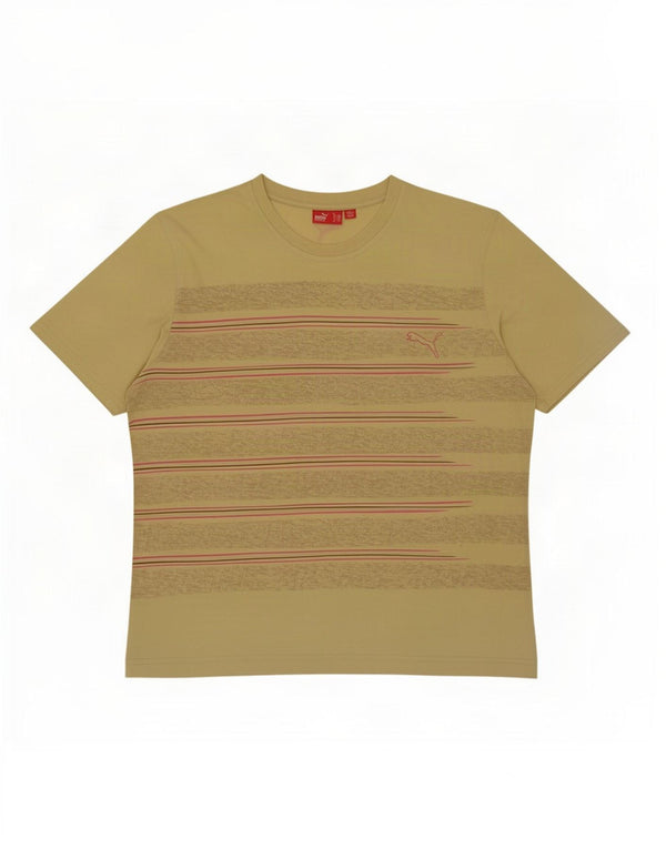 Camiseta masculina Puma Top XL algodão listrado verde