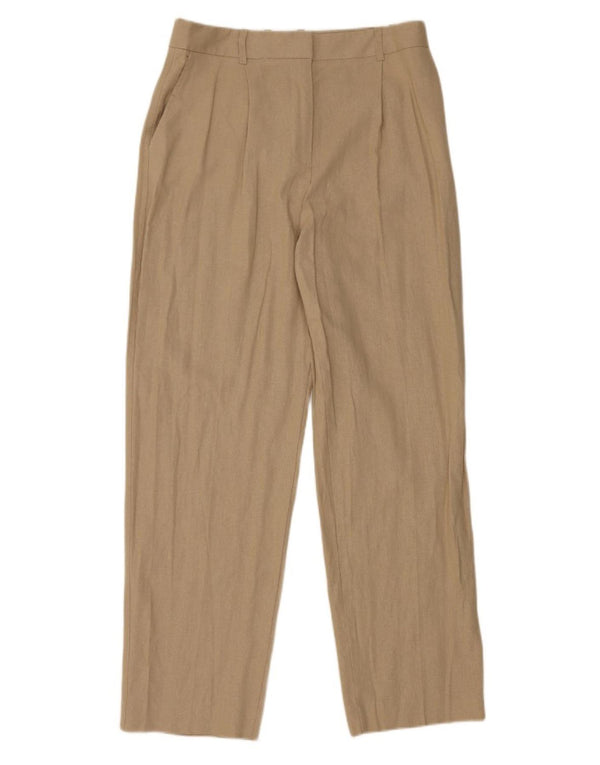 Zara Calça Chino Feminina Reta Pequena W30 L30 Linho Bege