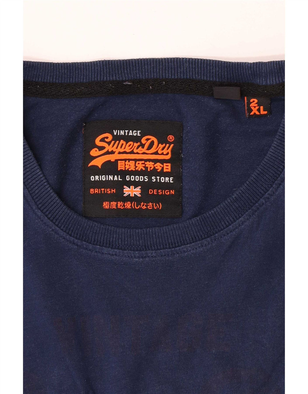 Superdry Mens Extra Slim Graphic Top Manga Longa 2XL Azul Colorblock