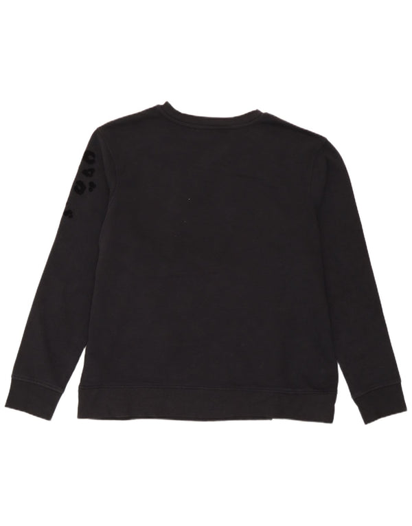 Suéter feminino Marks & Spencer UK 14 médio preto com estampa animal