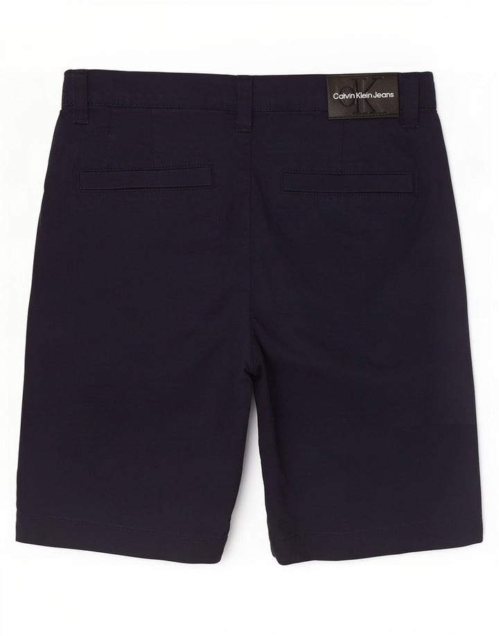 Calvin Klein Mens Chino Shorts Pequeno W30 Azul Marinho Algodão