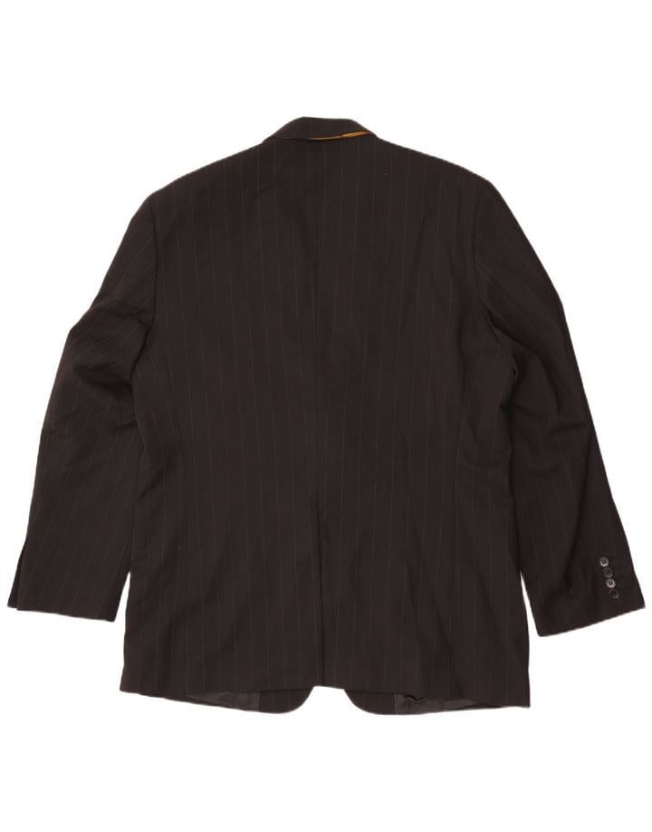 Jaqueta blazer masculina Kartel com 2 botões UK 44 2XL poliéster listrado preto