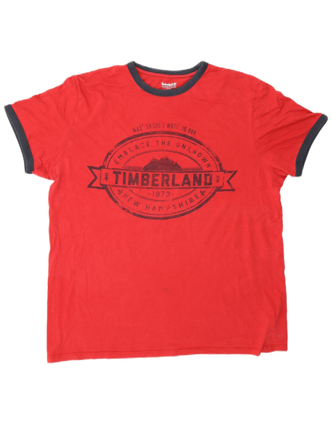 Camiseta masculina gráfica Timberland Top XL algodão vermelho