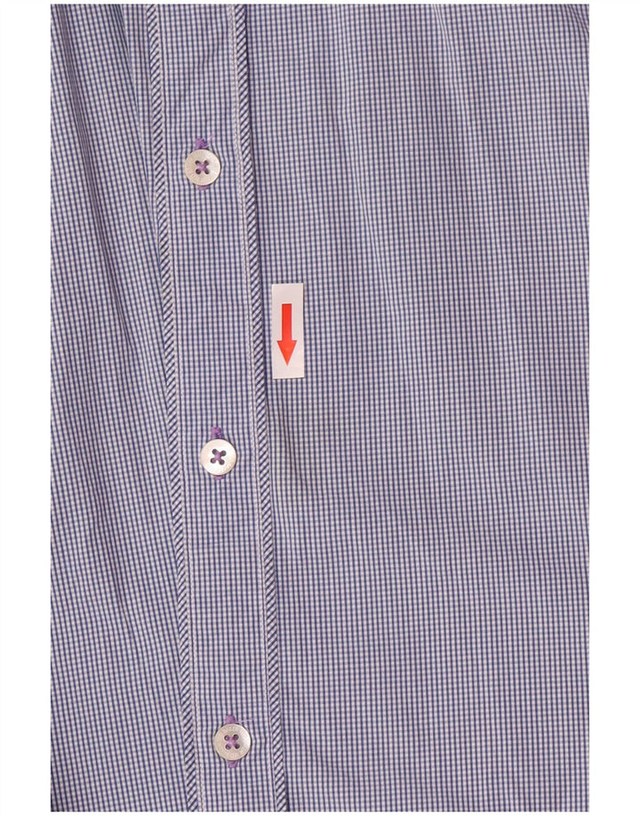 Camisa masculina Ted Baker tamanho 6 2XL xadrez azul marinho
